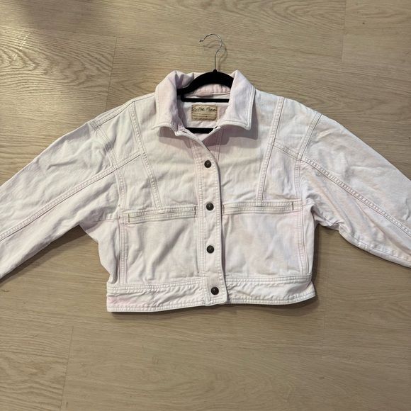 Free People Light Pink Jean Jacket - Picture 3 of 6